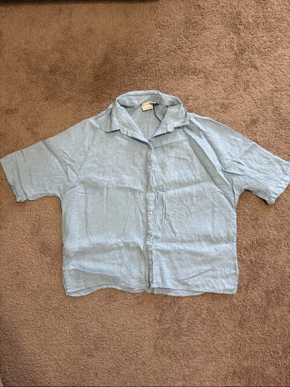 100% linen short sleeve shirt